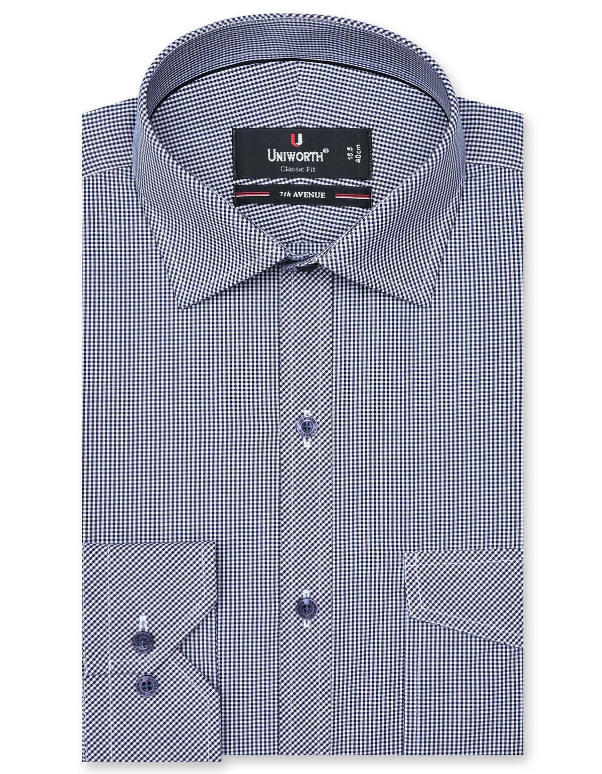 Check Navy Classic Fit Shirt FS1104RF-14.5