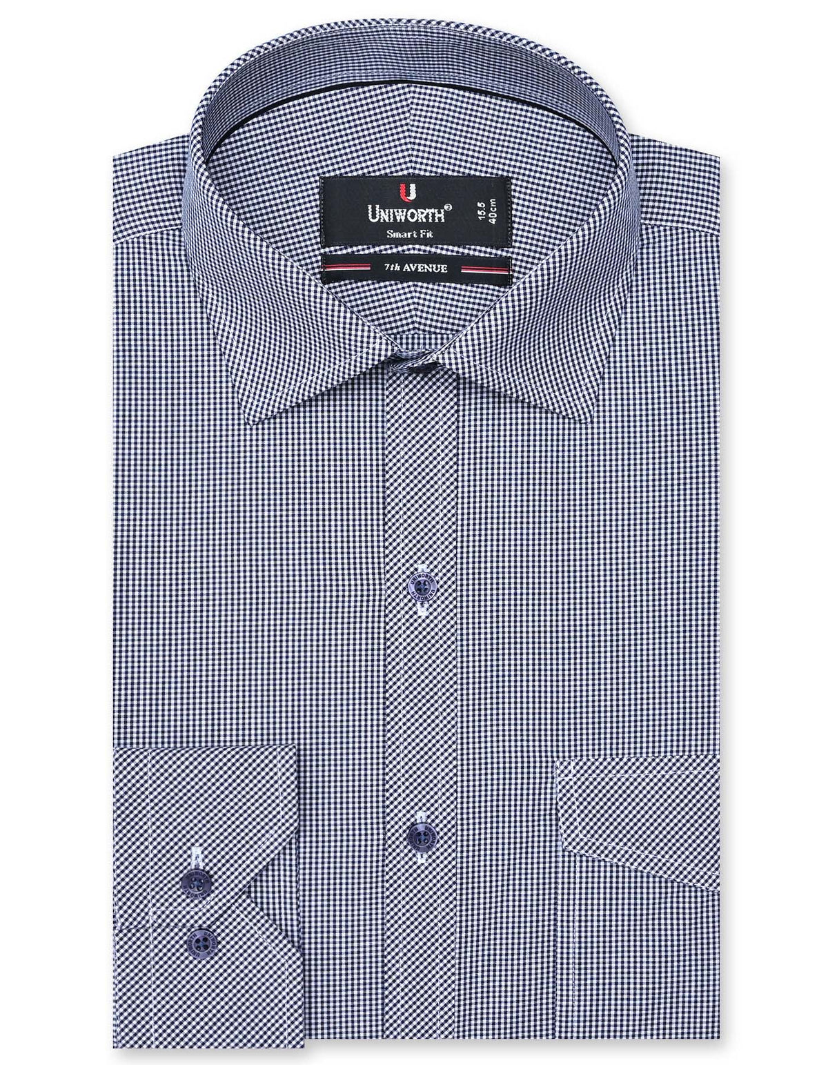 Check Navy Tailored Smart Fit Shirt FS1104SF-14.5