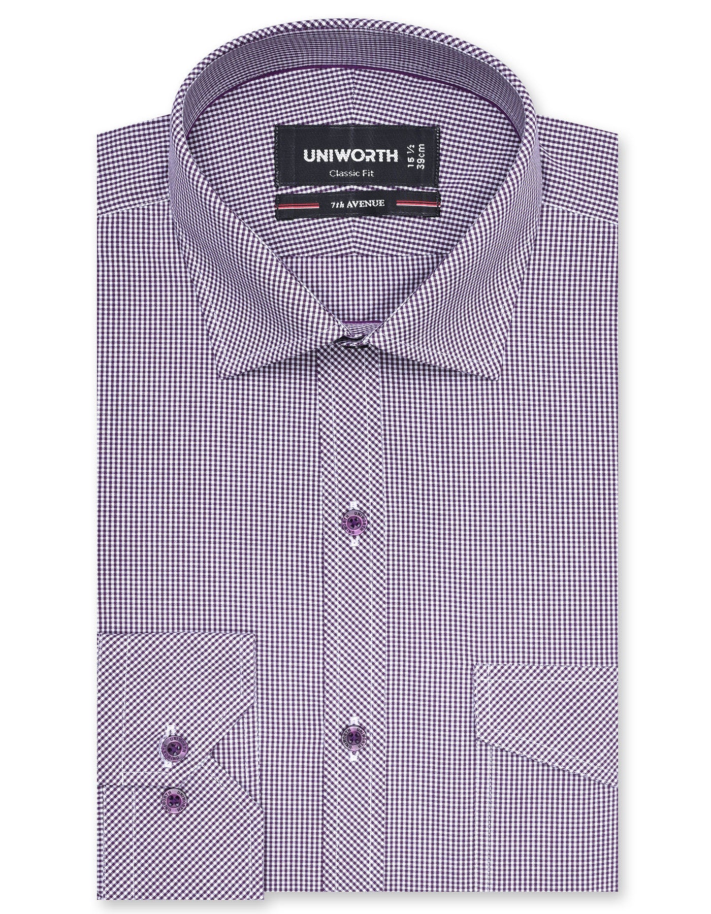 Check Purple Classic Fit Shirt FS1105RF-14.5