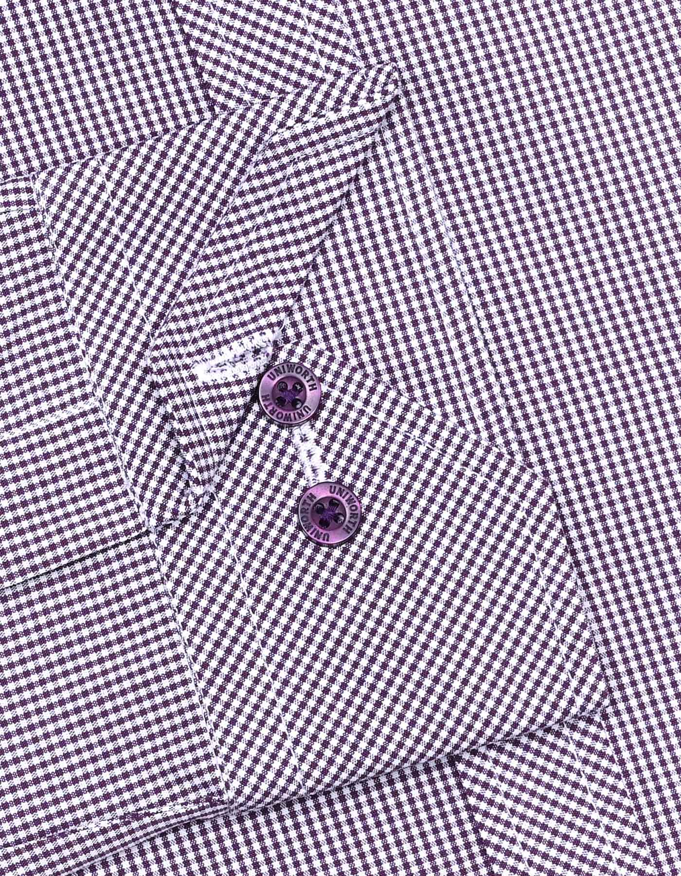Check Purple Tailored Smart Fit Shirt FS1105SF-15.5