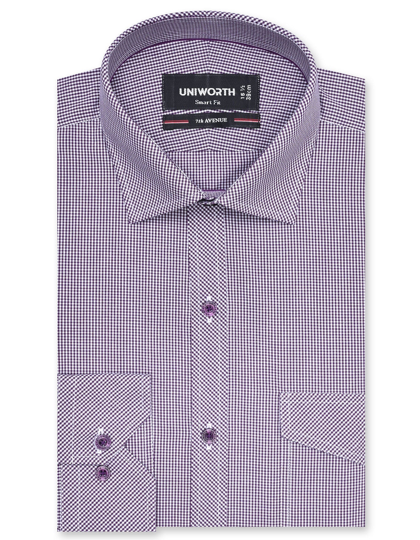Check Purple Tailored Smart Fit Shirt FS1105SF-14.5