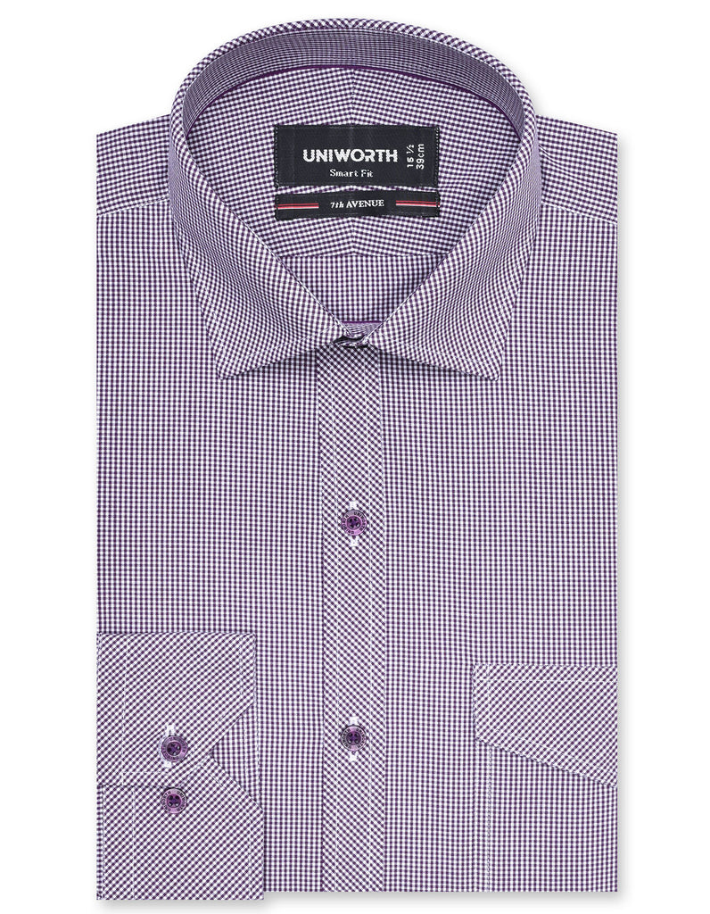 Purple Check Tailored Smart Fit Shirt