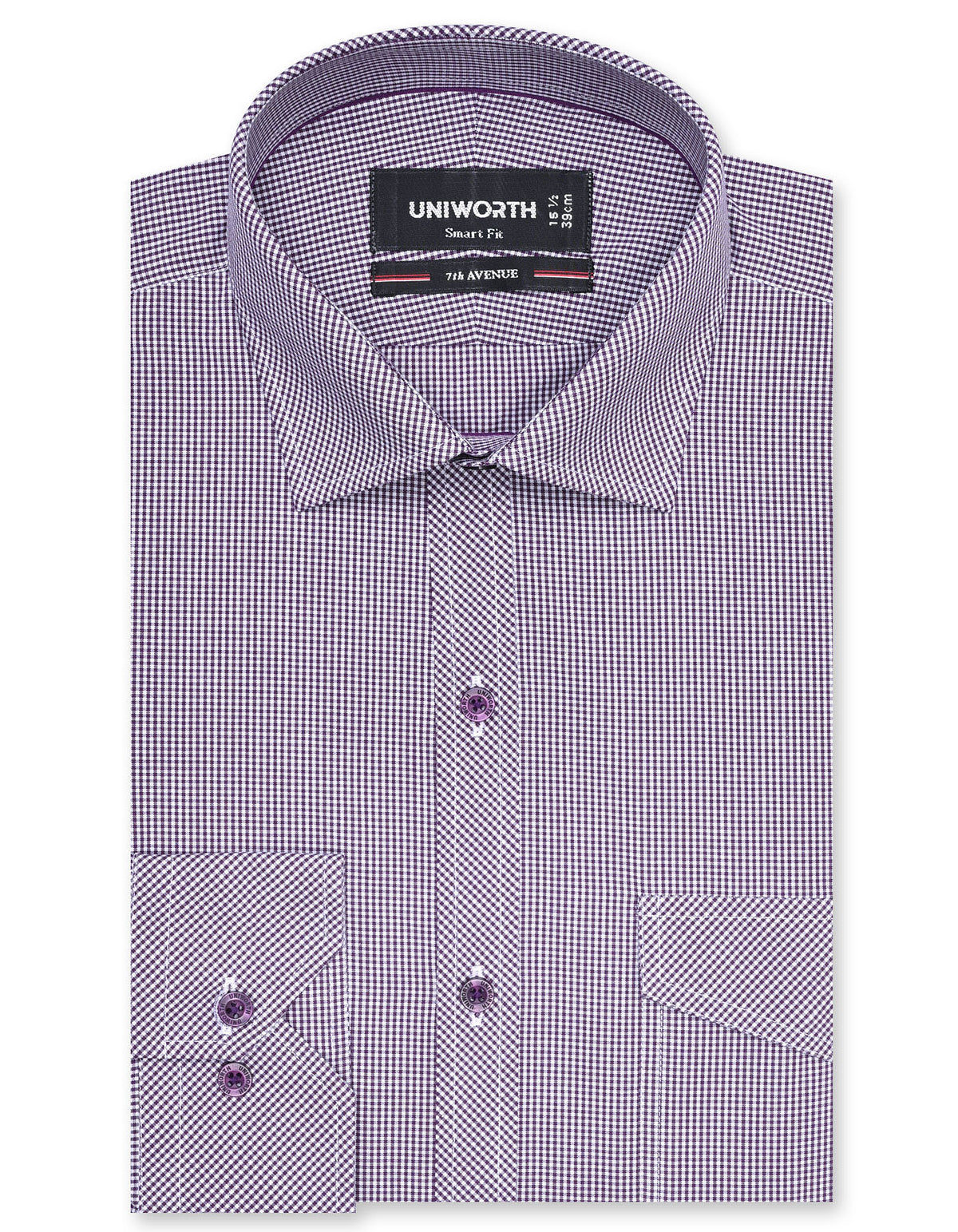 Check Purple Tailored Smart Fit Shirt FS1105SF-14.5