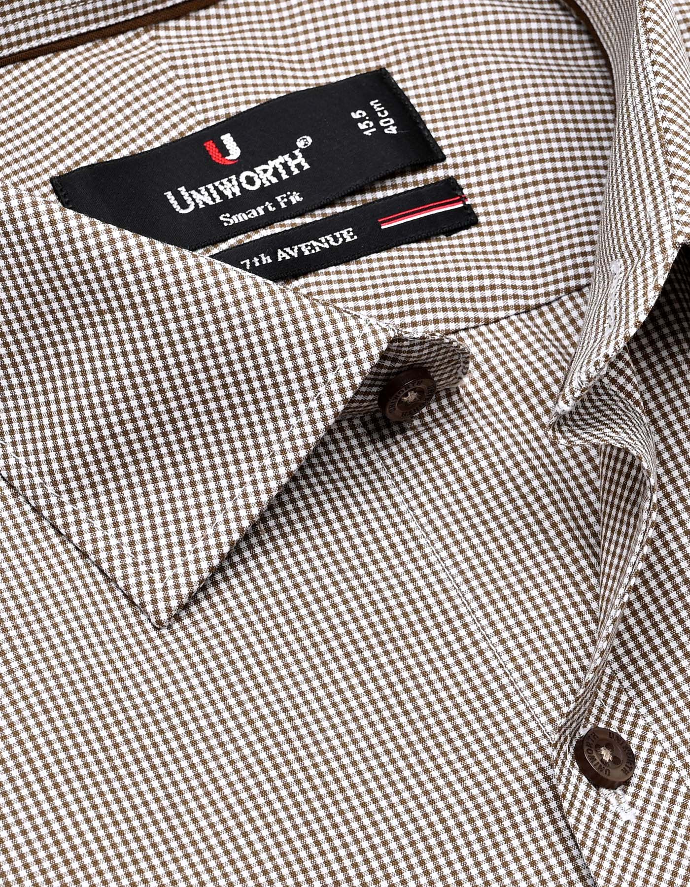 Check Khaki Tailored Smart Fit Shirt FS1106SF-15