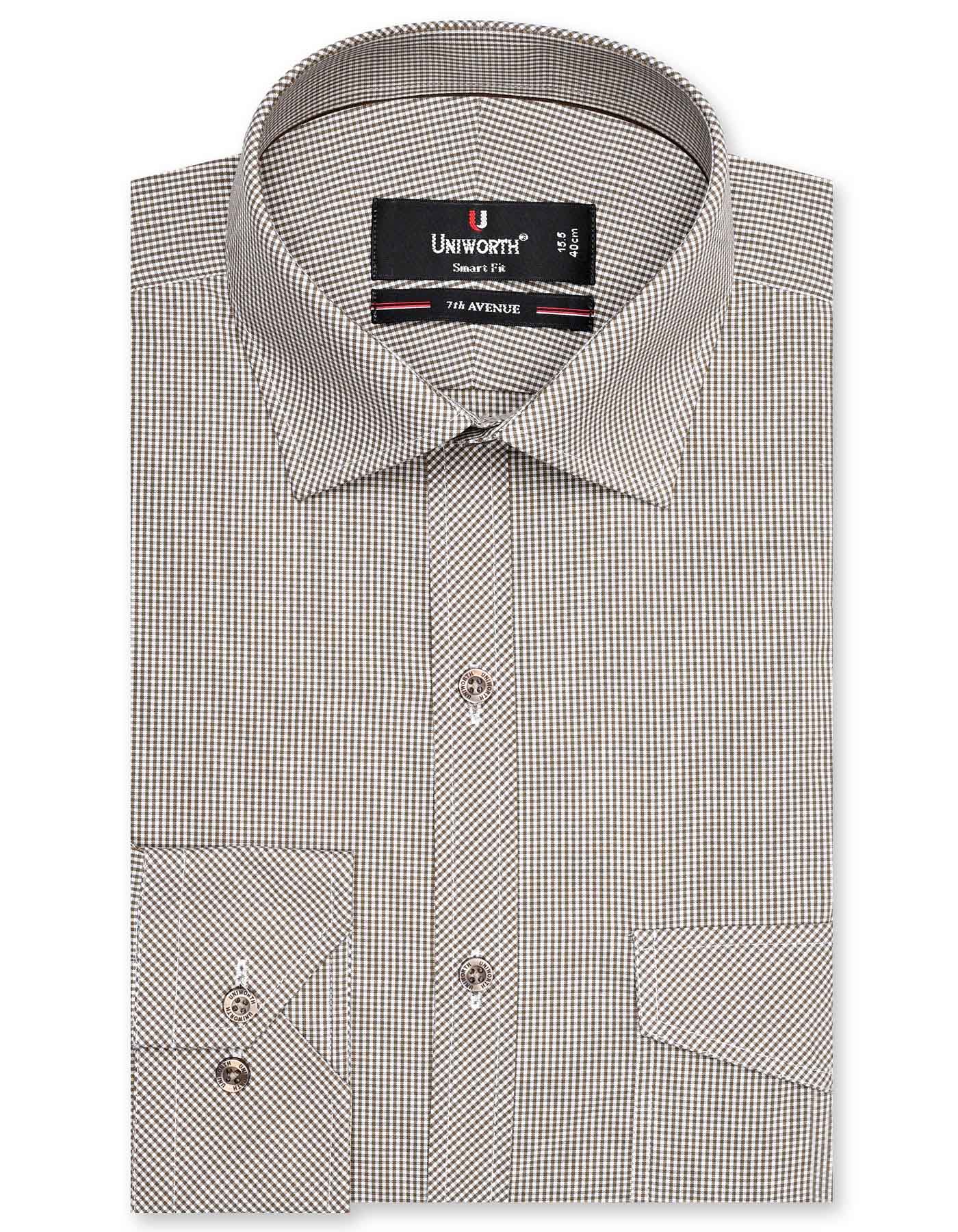 Check Khaki Tailored Smart Fit Shirt FS1106SF-14.5