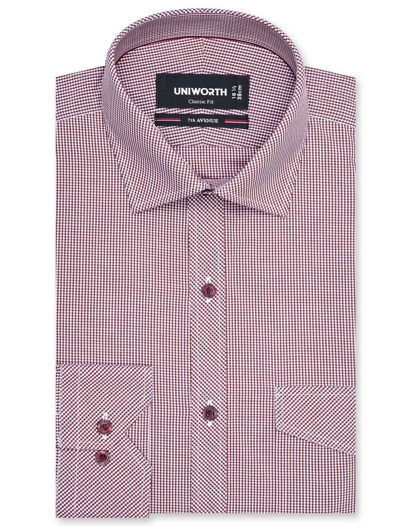Check Red Classic Fit Shirt FS1107RF-14.5
