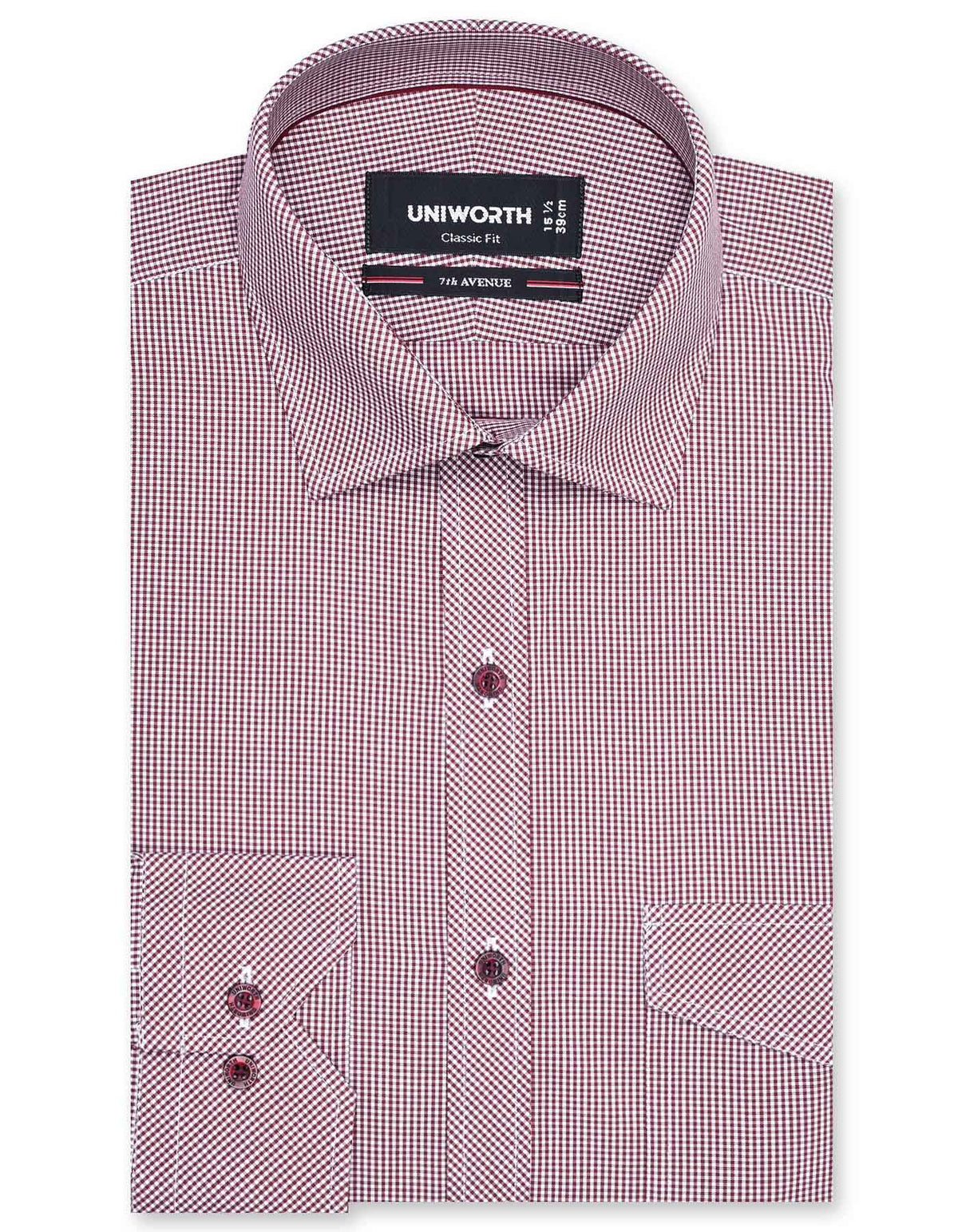 Check Red Classic Fit Shirt FS1107RF-14.5