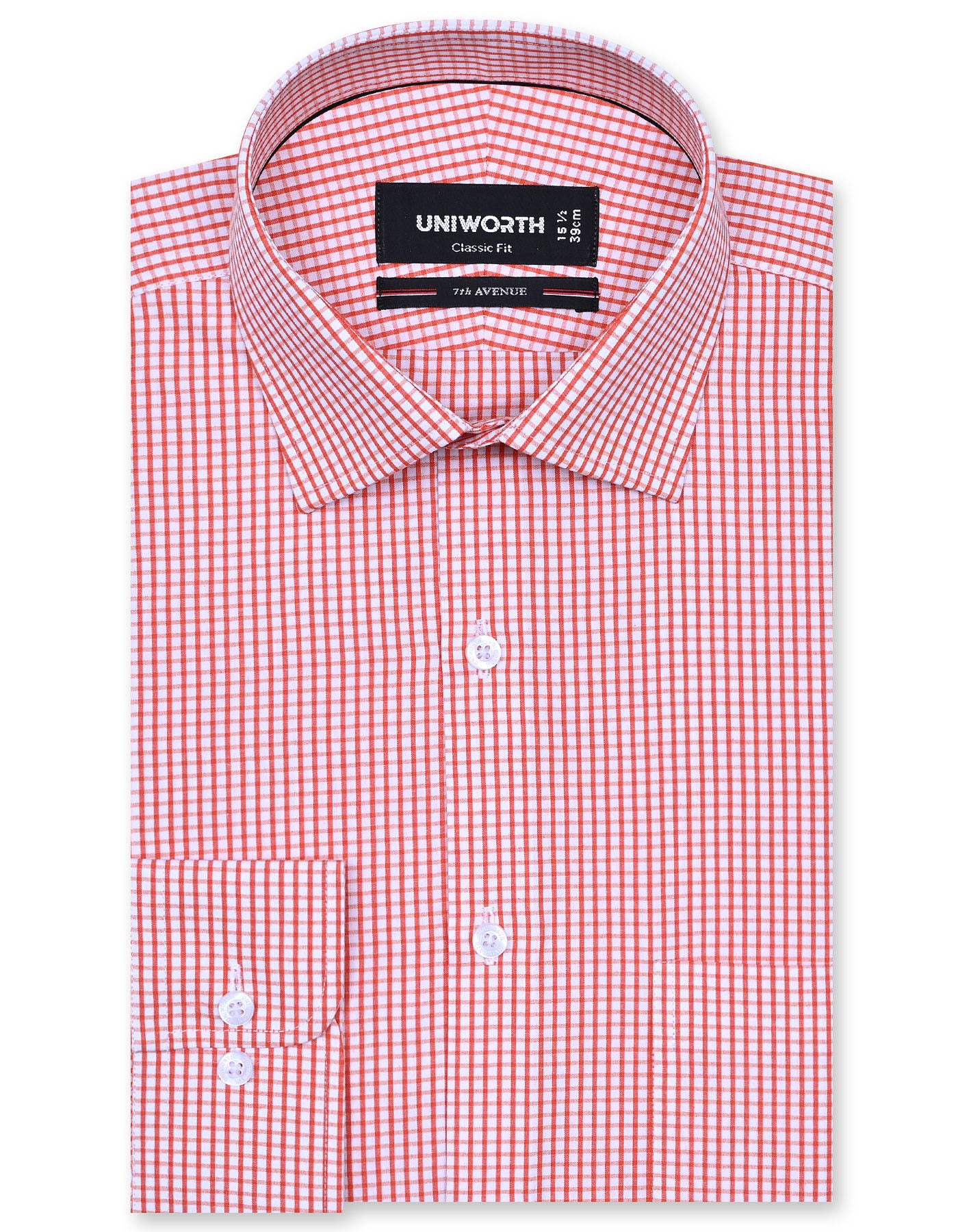 Check Orange Classic Fit Shirt FS1109RF-14.5