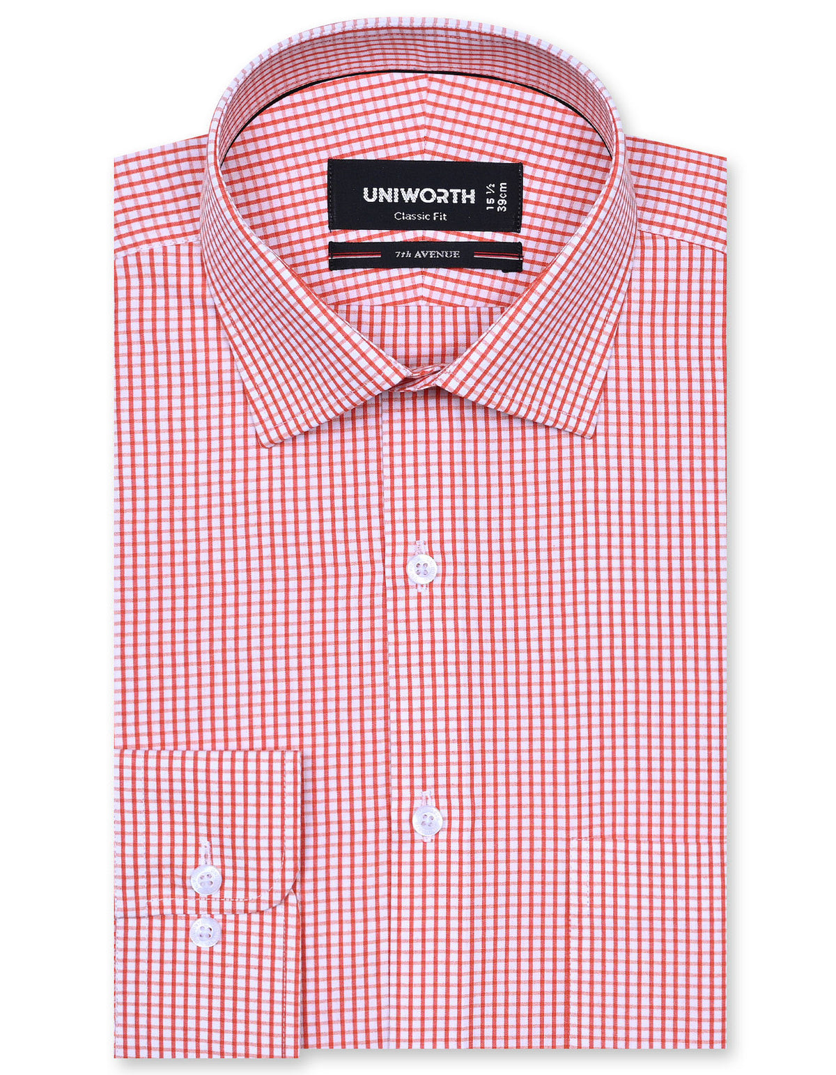 Check Orange Classic Fit Shirt FS1109RF-14.5