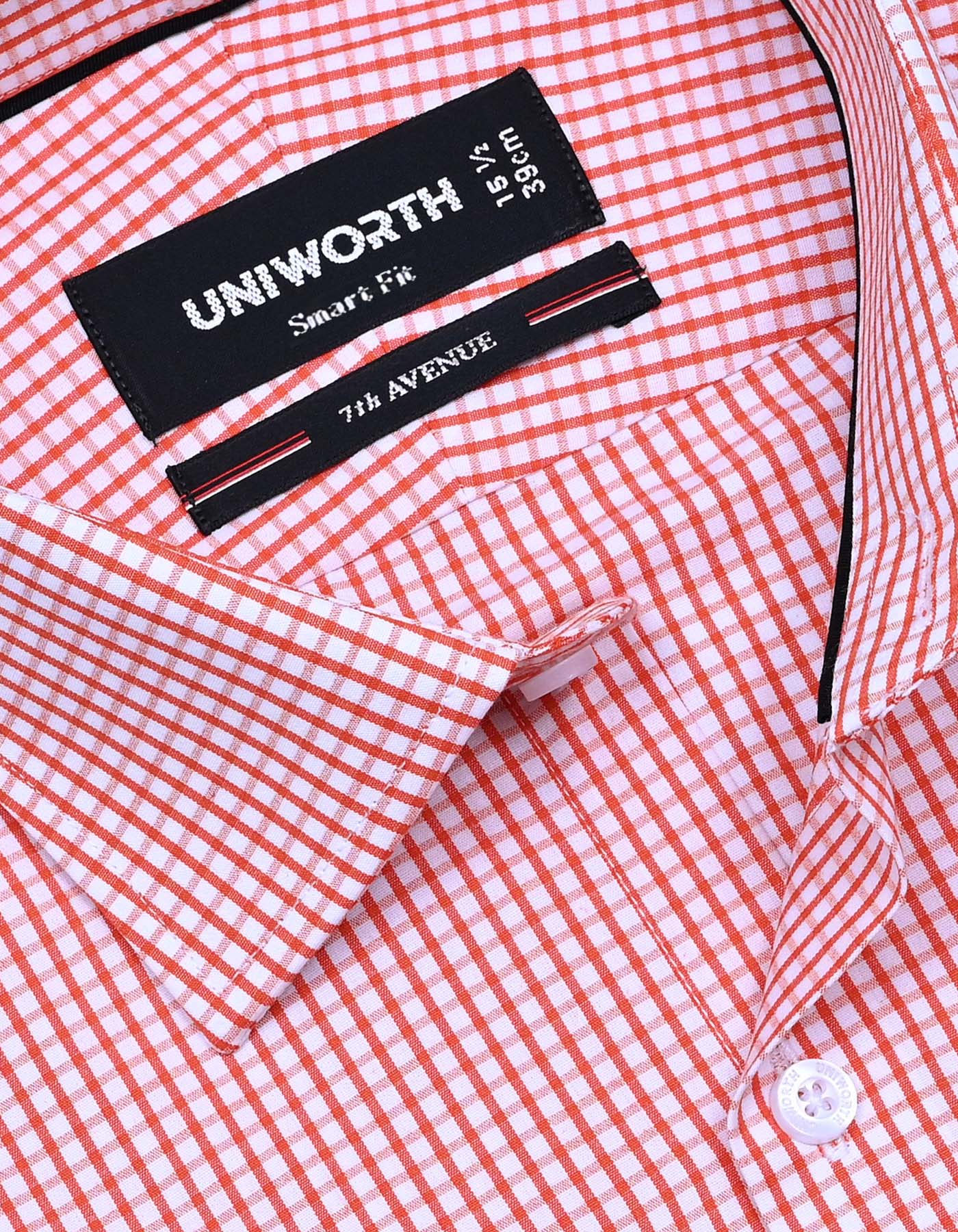 Check Orange Tailored Smart Fit Shirt FS1109SF-15