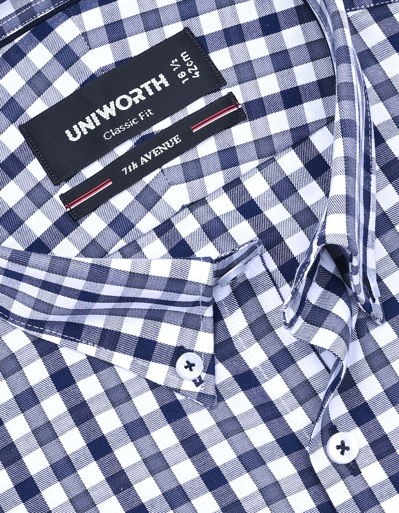 Check Navy Classic Fit Shirt FS1110-2RF-15