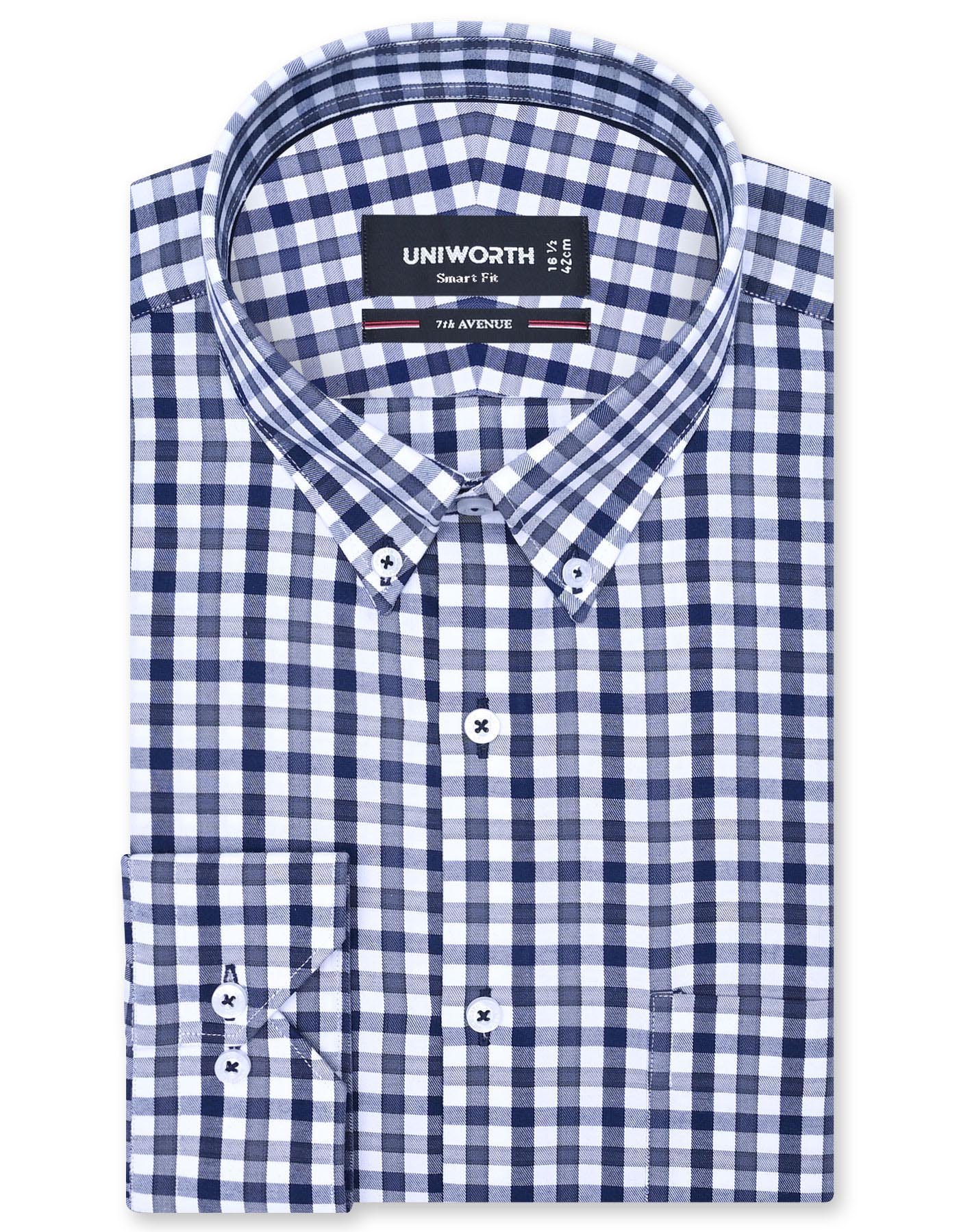Check Navy Tailored Smart Fit Shirt FS1110-2SF-14.5