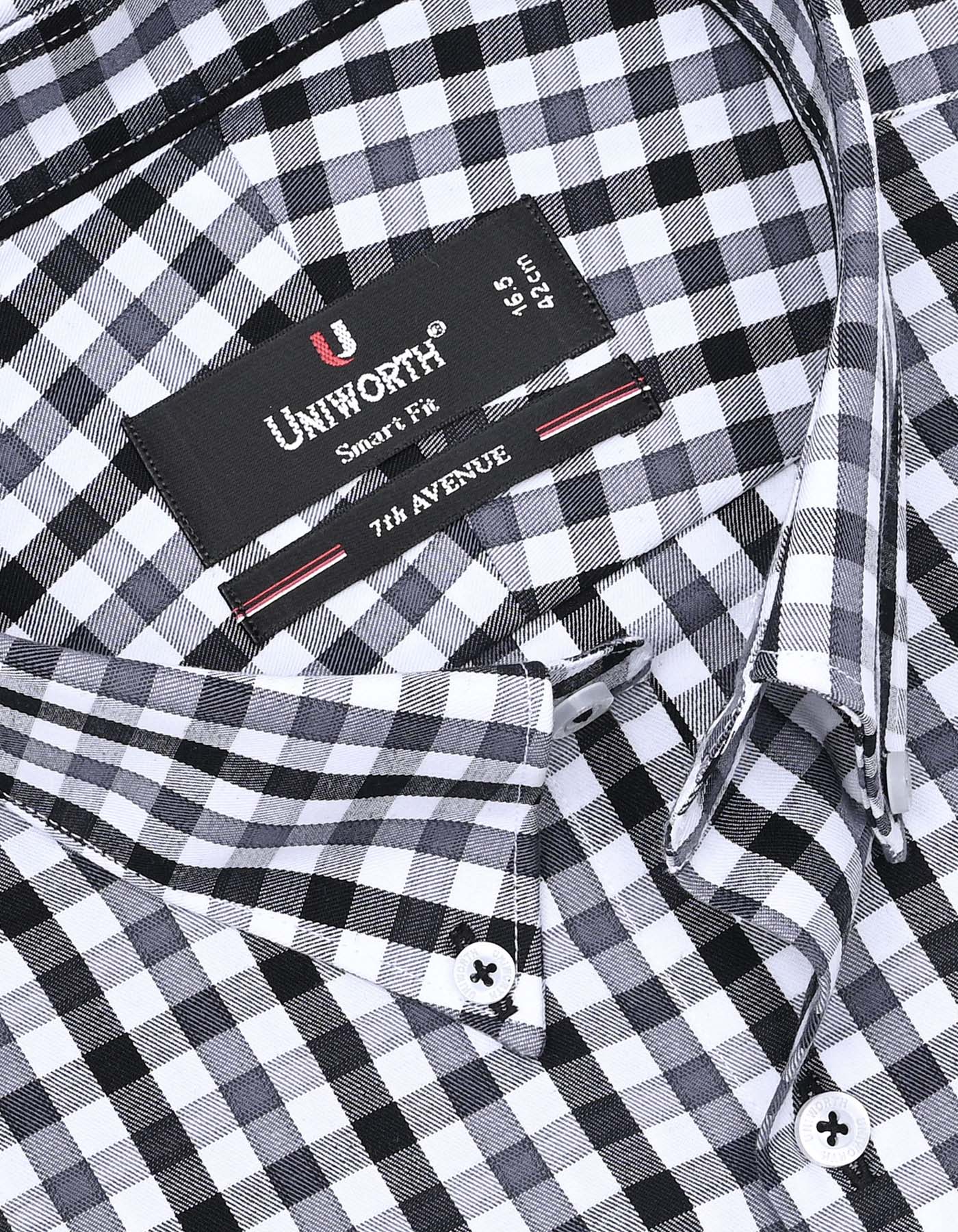 Check Black Tailored Smart Fit Shirt FS1111-1SF-15