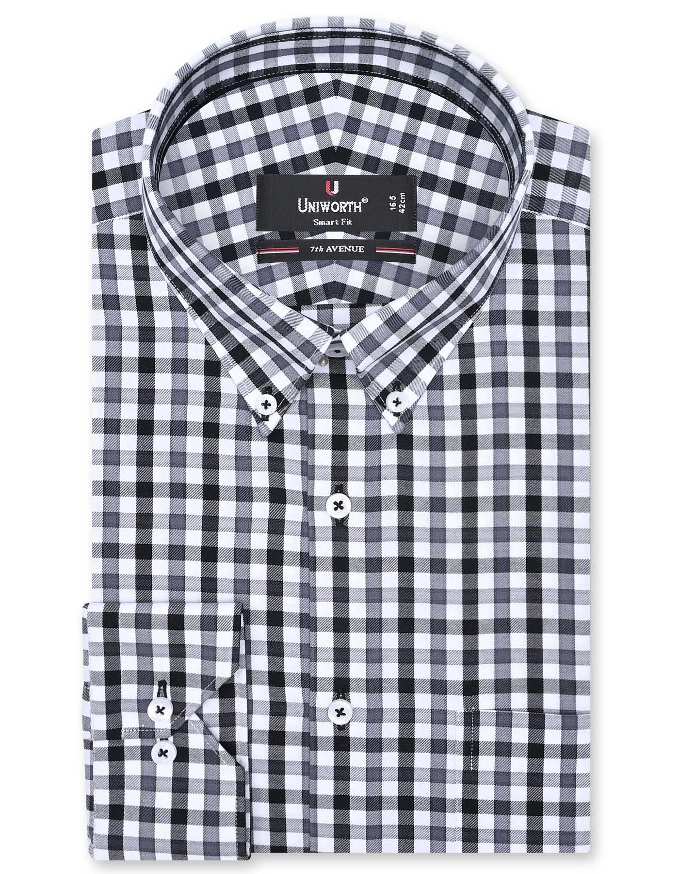 Check Black Tailored Smart Fit Shirt FS1111-1SF-14.5