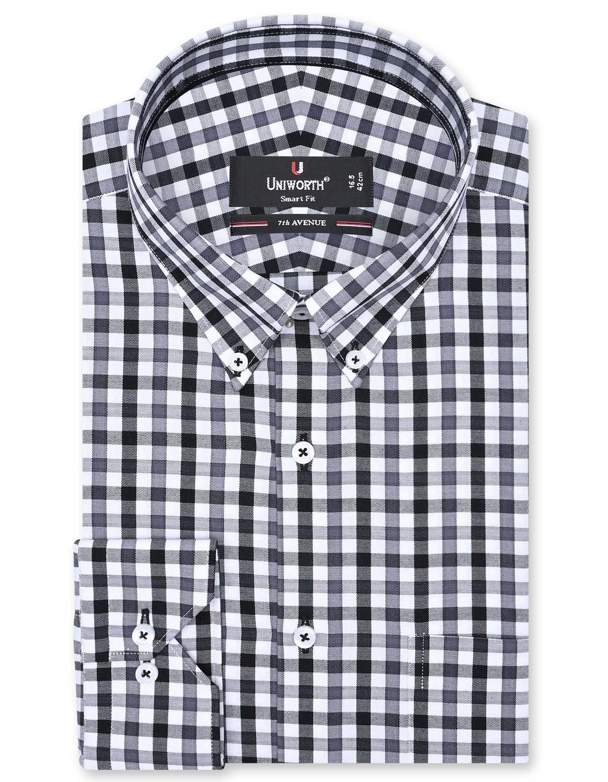 Check Black Tailored Smart Fit Shirt FS1111-1SF-14.5