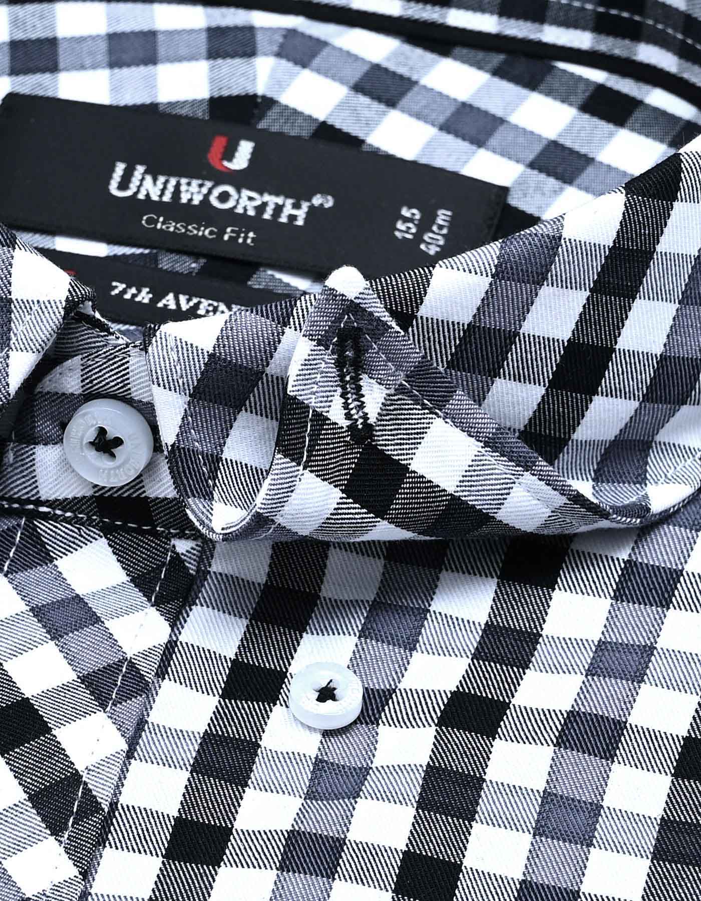 Check Black Classic Fit Shirt FS1111RF-15.5