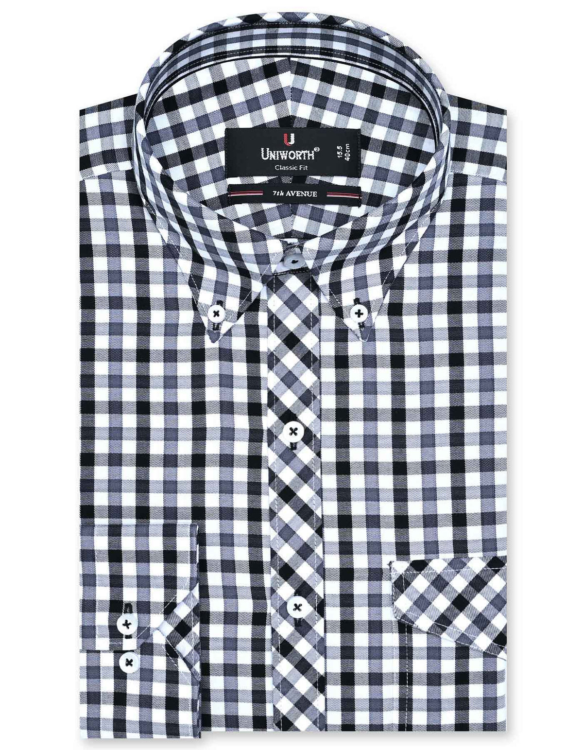 Check Black Classic Fit Shirt FS1111RF-14.5