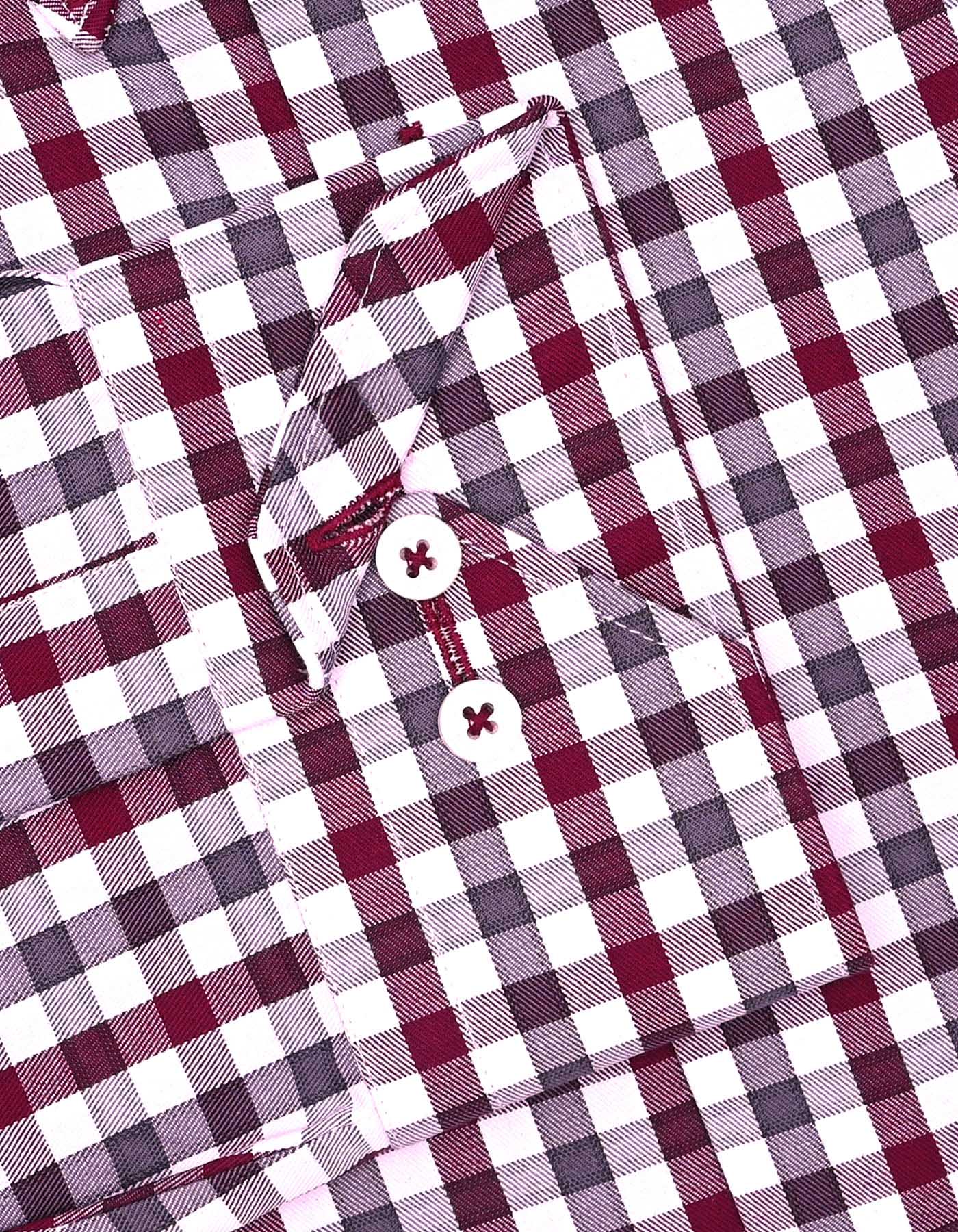 Check Maroon Tailored Smart Fit Shirt FS1112-1SF-16