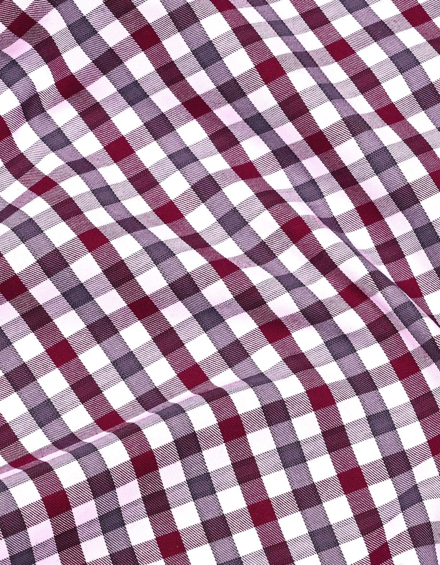 Check Maroon Tailored Smart Fit Shirt FS1112-1SF-16.5
