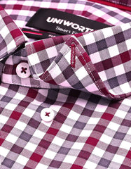 Check Maroon Tailored Smart Fit Shirt FS1112-1SF-15.5