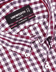 Check Maroon Tailored Smart Fit Shirt FS1112-1SF-15