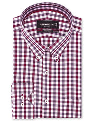 Check Maroon Tailored Smart Fit Shirt FS1112-1SF-14.5