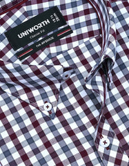 Check Maroon Classic Fit Shirt FS1112RF-15