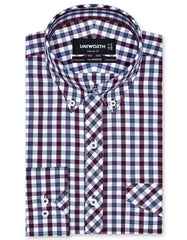 Check Maroon Classic Fit Shirt FS1112RF-14.5