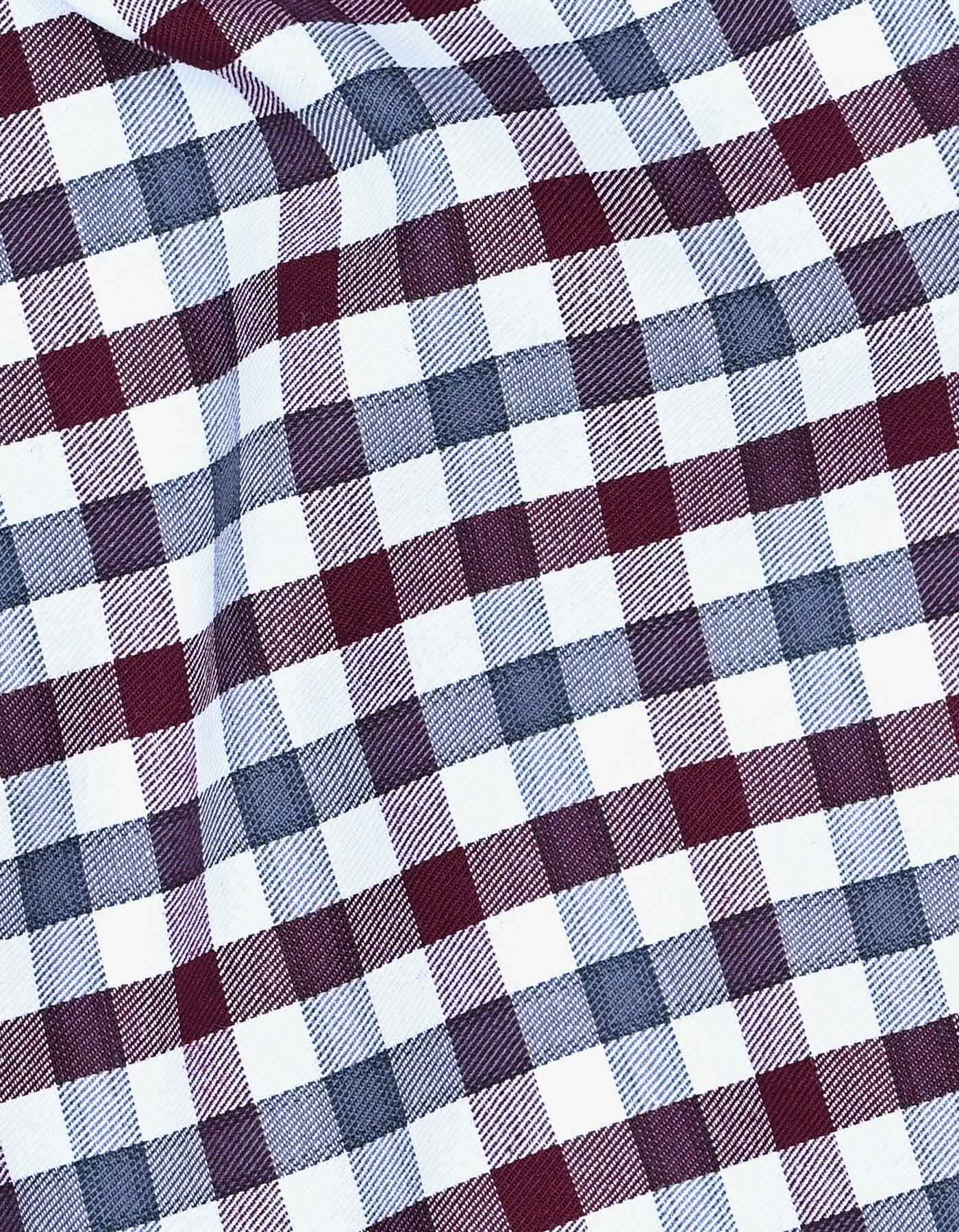 Check Maroon Tailored Smart Fit Shirt FS1112SF-16.5