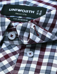 Check Maroon Tailored Smart Fit Shirt FS1112SF-15.5