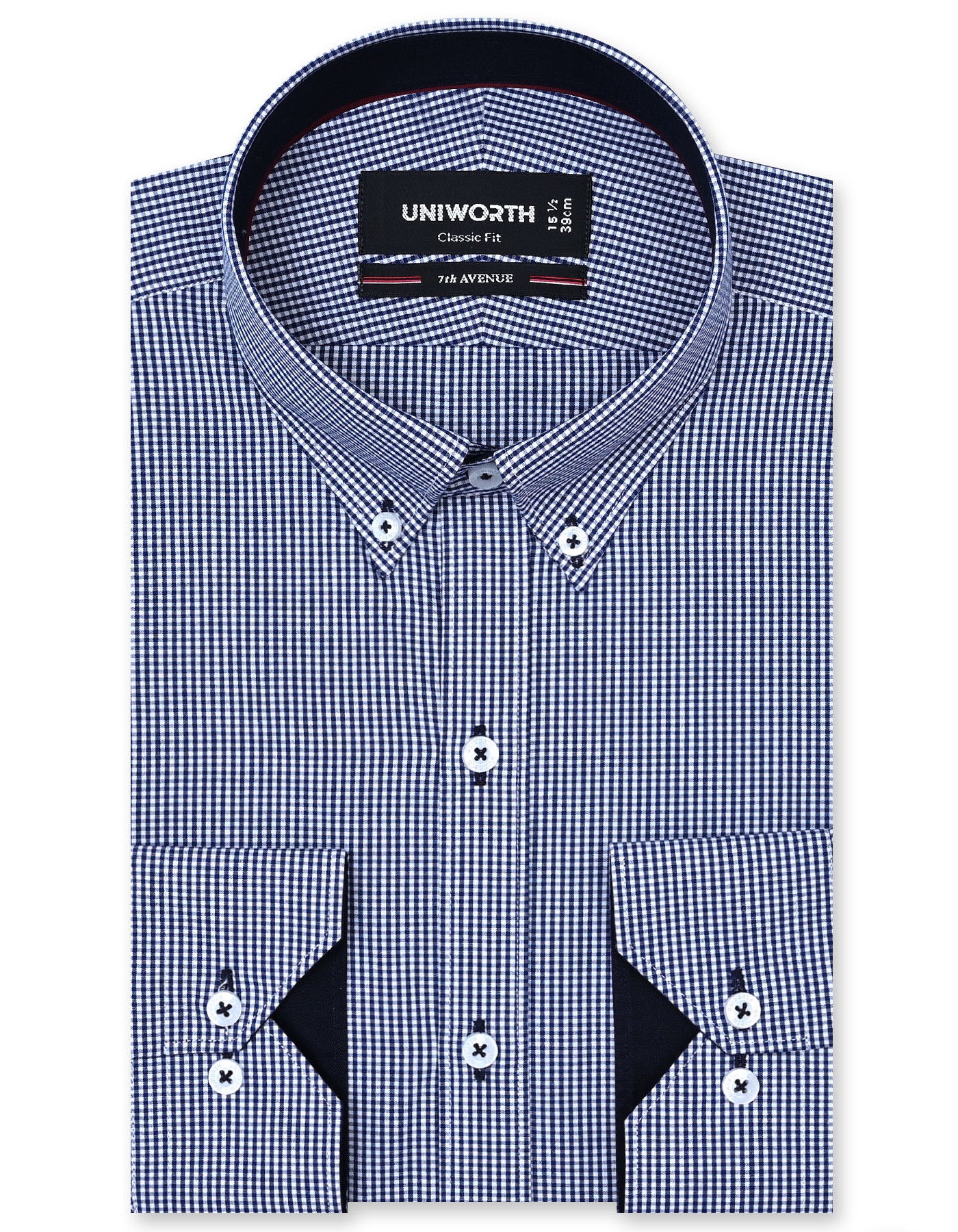 Check Navy Classic Fit Shirt FS1113RF-14.5