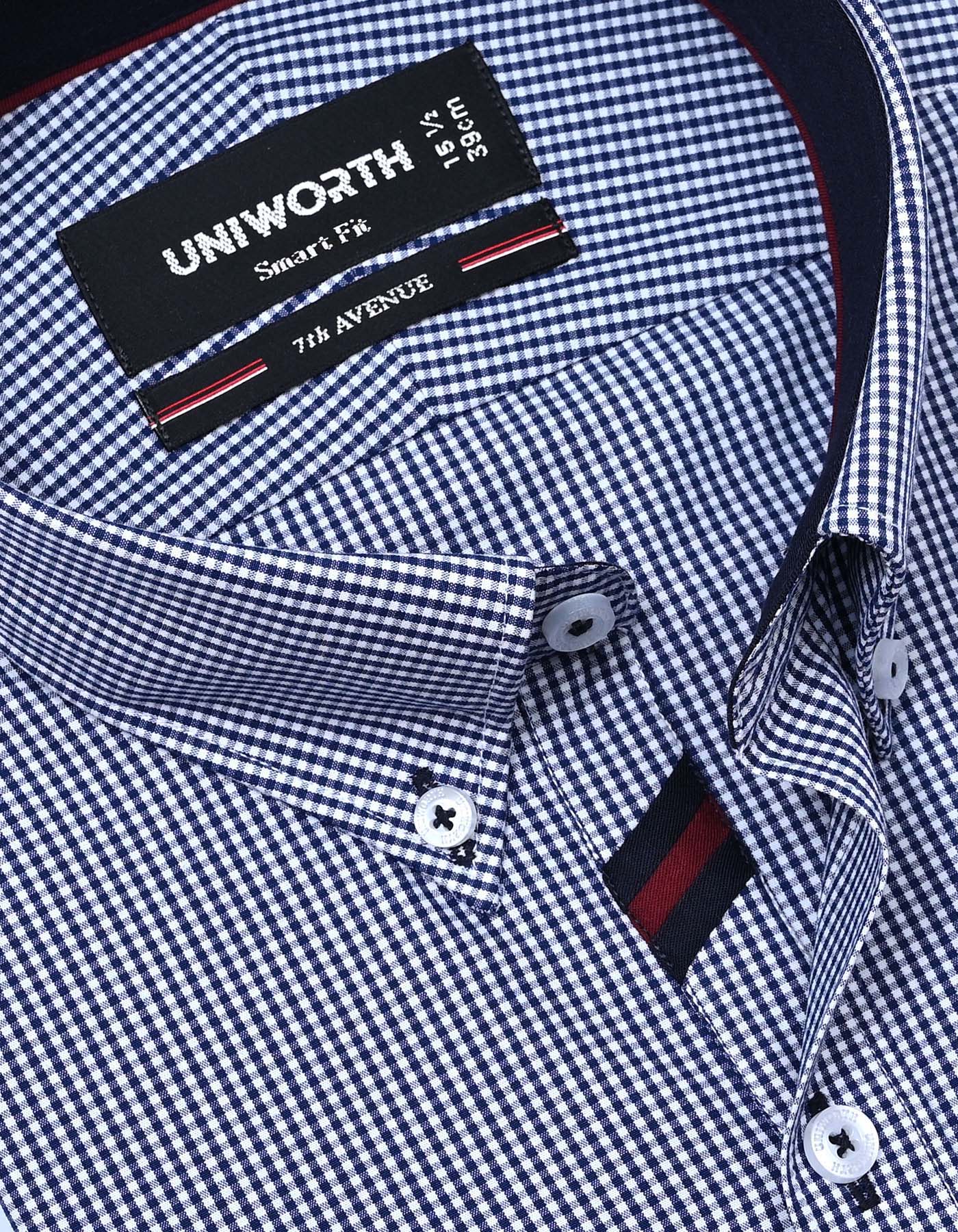 Check Navy Tailored Smart Fit Shirt FS1113SF-15
