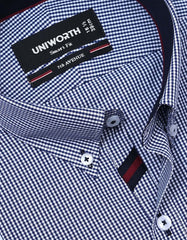 Check Navy Tailored Smart Fit Shirt FS1113SF-15
