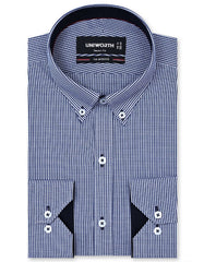 Check Navy Tailored Smart Fit Shirt FS1113SF-14.5