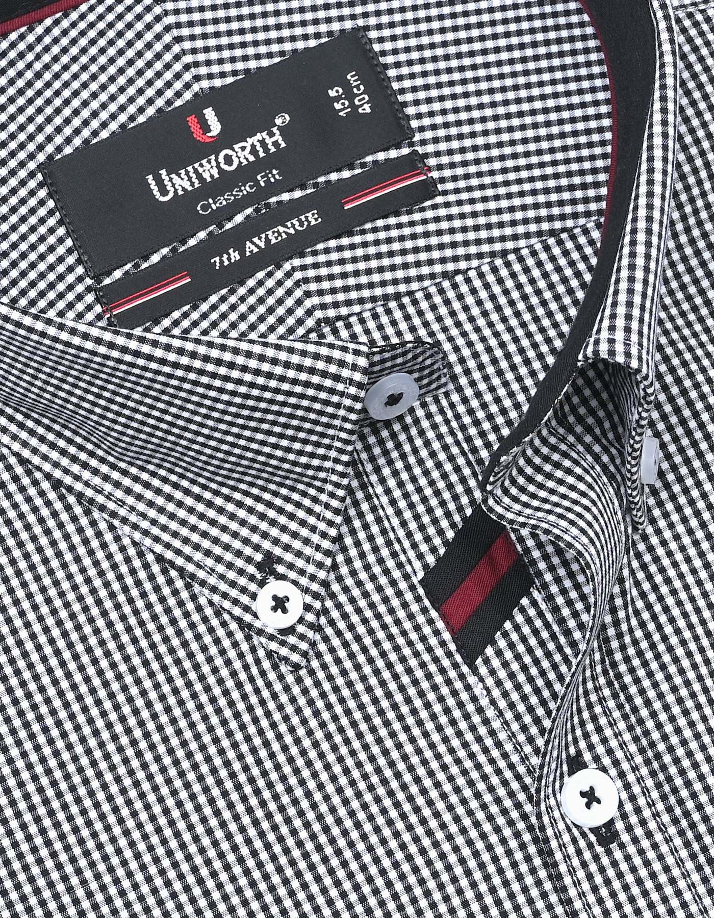 Check Black Classic Fit Shirt FS1114RF-15
