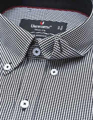 Check Black Tailored Smart Fit Shirt FS1114SF-15.5