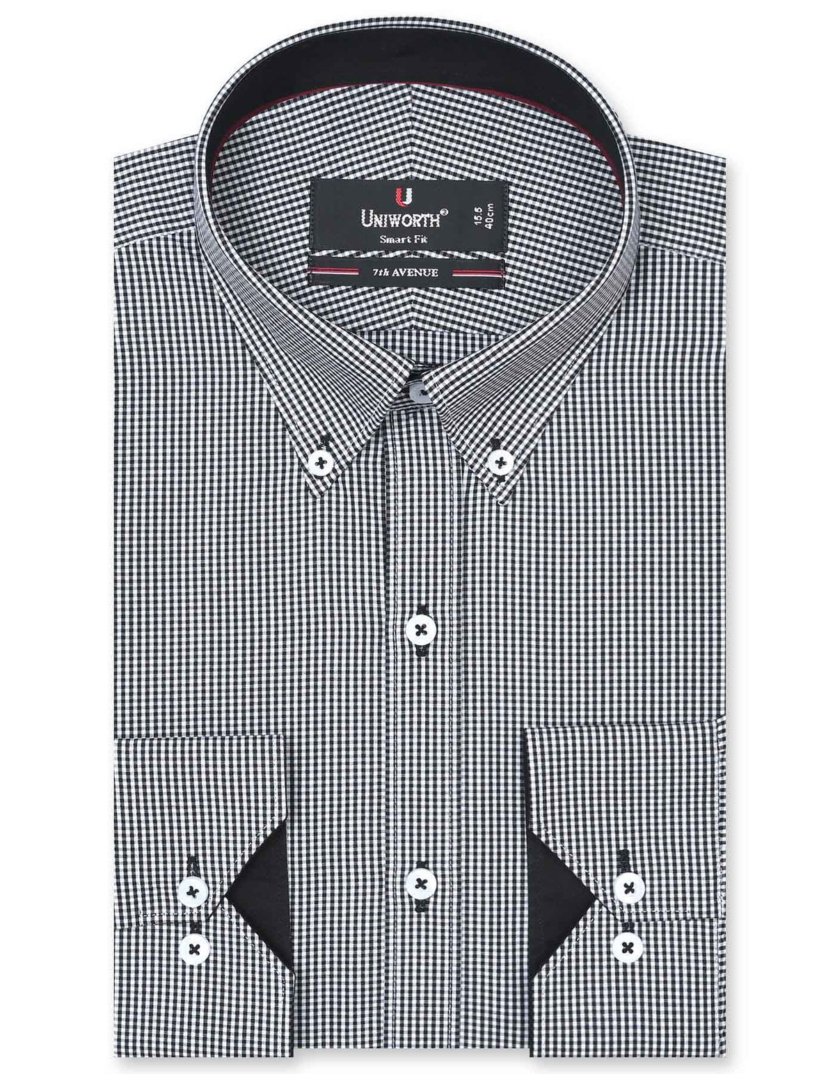 Check Black Tailored Smart Fit Shirt FS1114SF-14.5