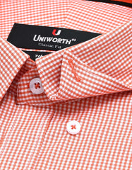 Check Orange Classic Fit Shirt FS1115RF-15.5