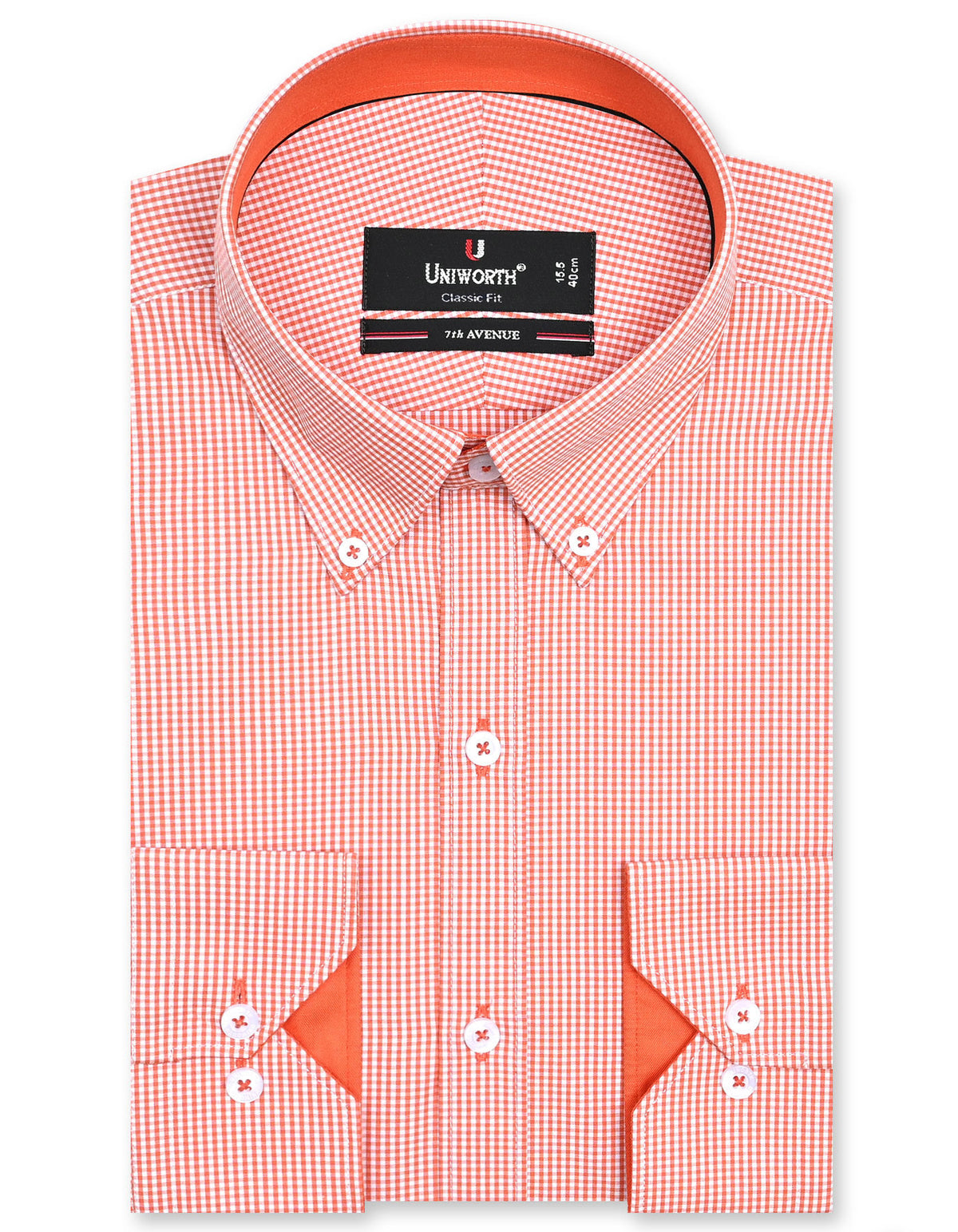Check Orange Classic Fit Shirt FS1115RF-14.5
