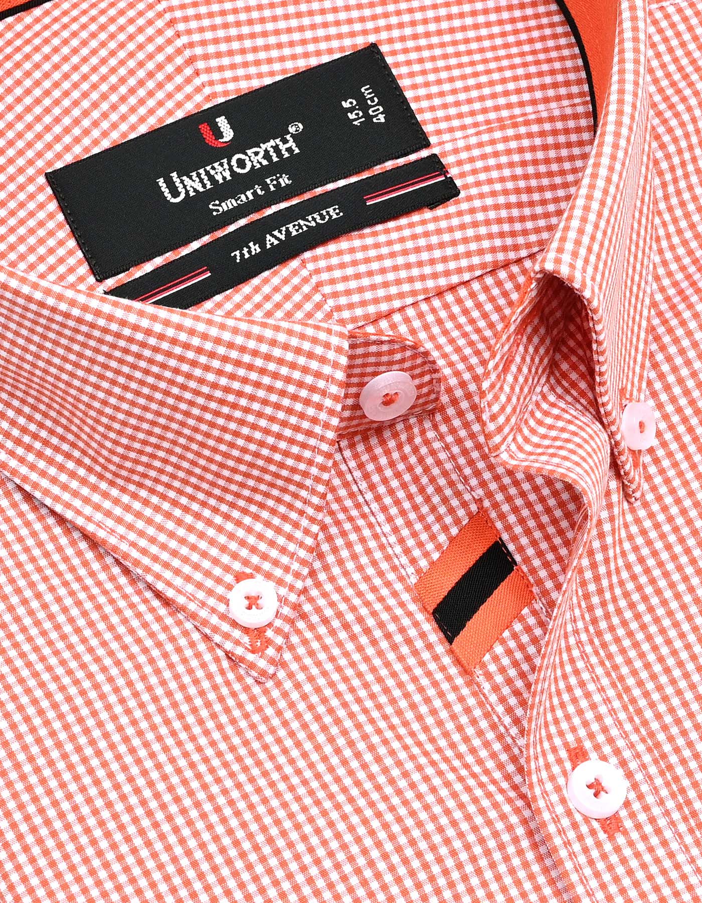 Check Orange Tailored Smart Fit Shirt FS1115SF-15