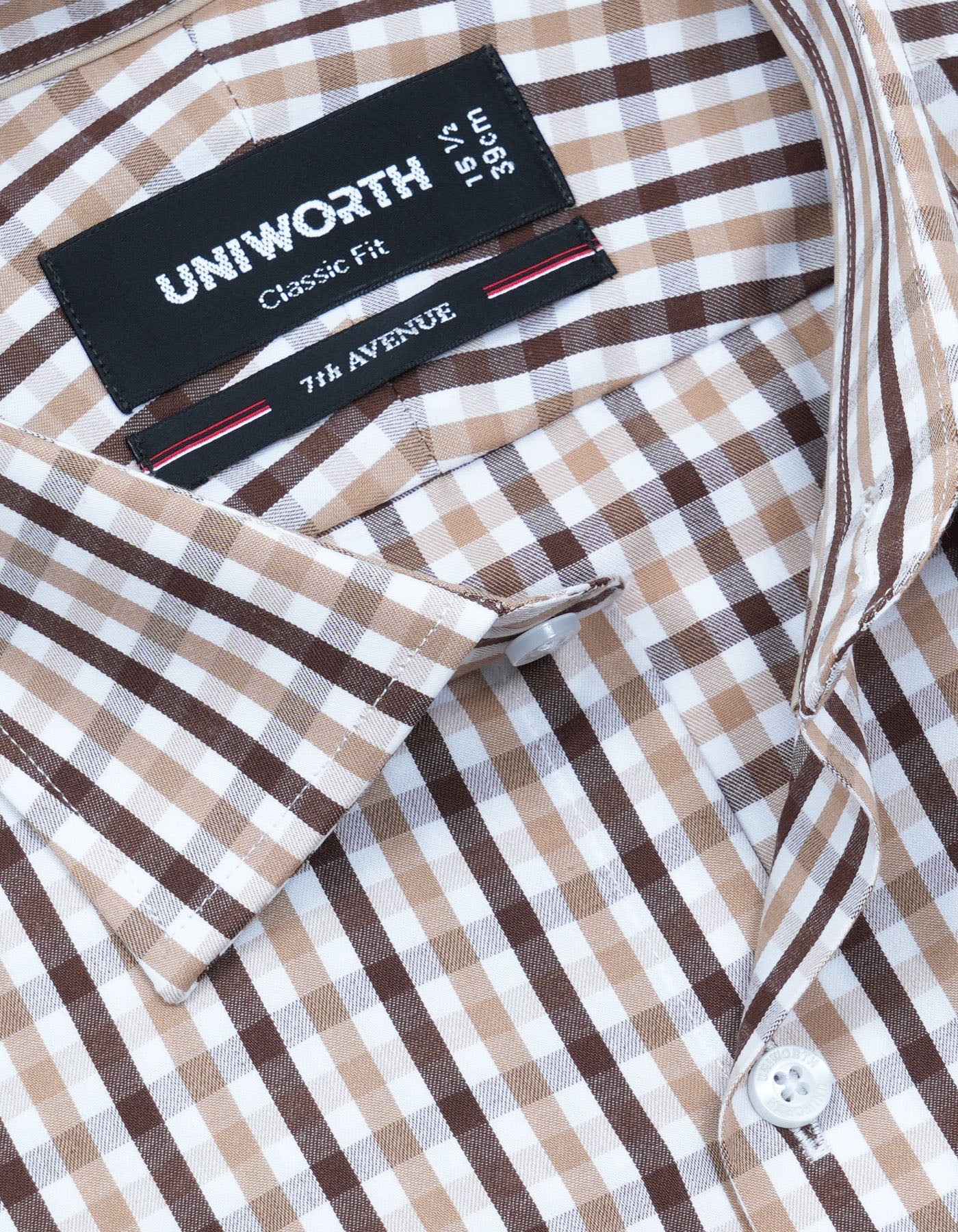 Check D Brown Classic Fit Shirt FS1119RF-15