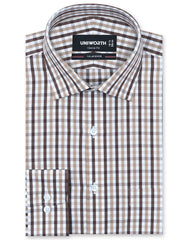 Check D Brown Classic Fit Shirt FS1119RF-14.5
