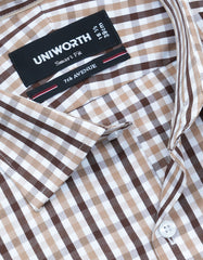 Check D Brown Tailored Smart Fit Shirt FS1119SF-15