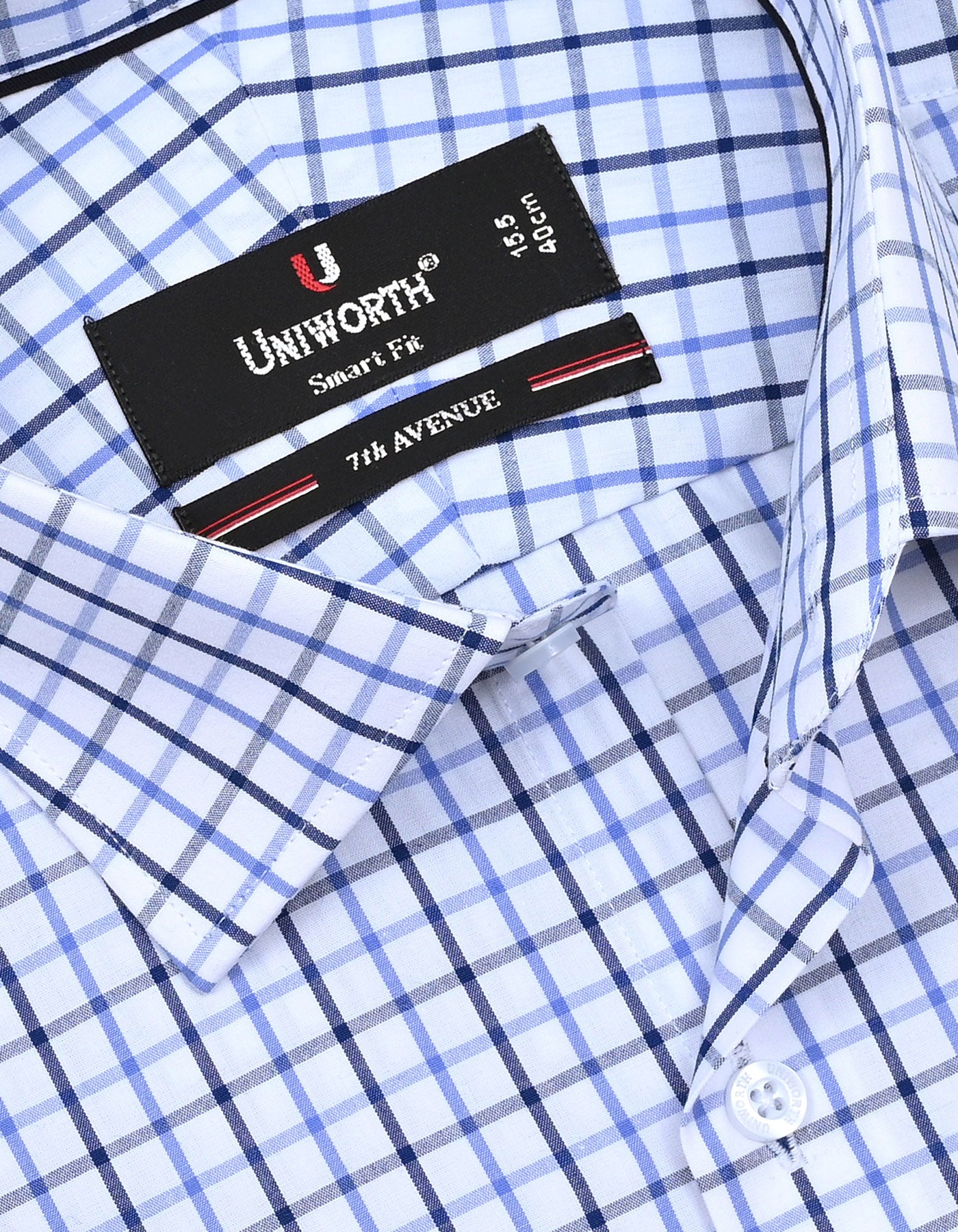Check Navy Tailored Smart Fit Shirt FS1121SF-15