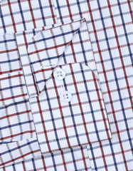 Check Maroon Tailored Smart Fit Shirt FS1122SF-15.5