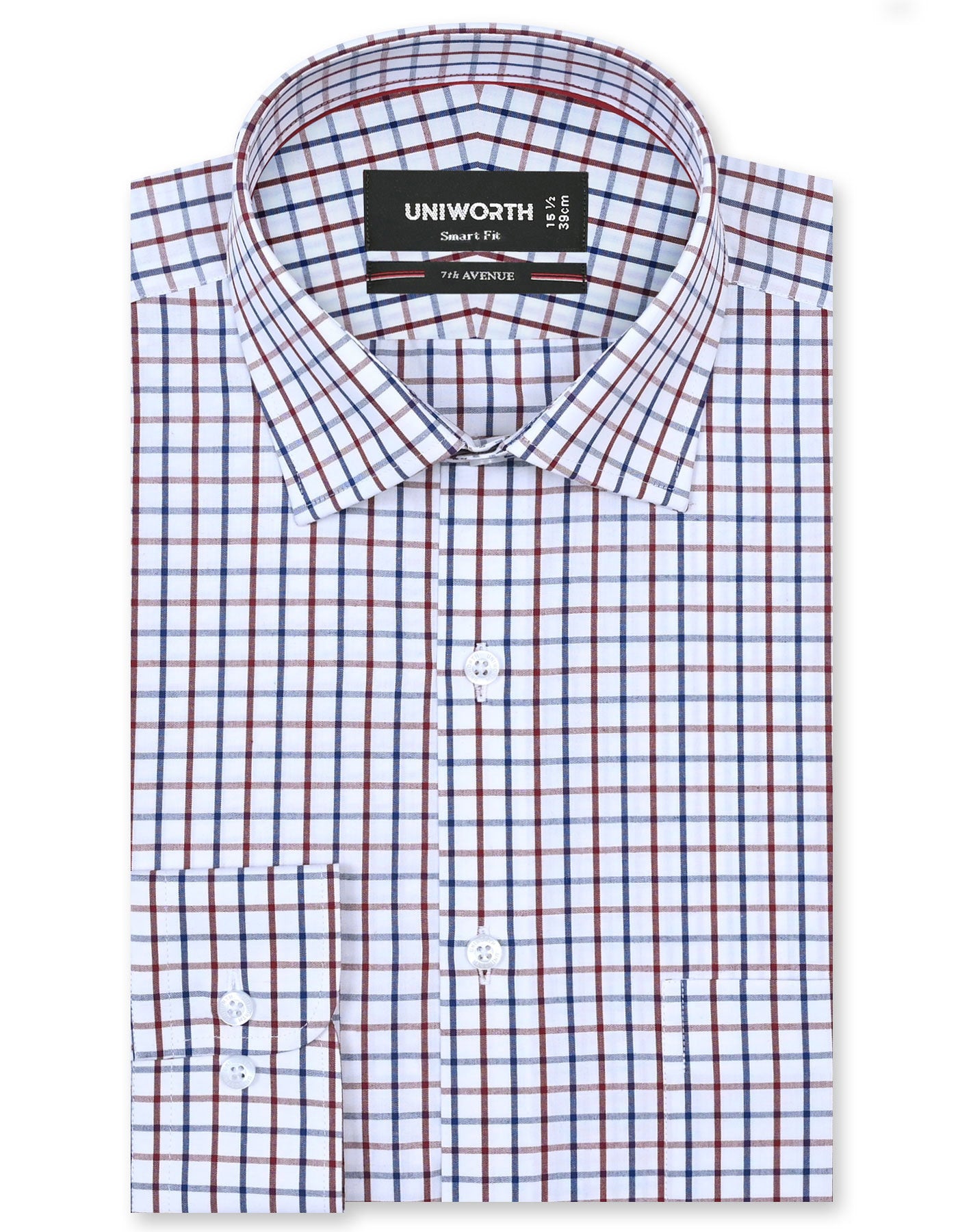 Check Maroon Tailored Smart Fit Shirt FS1122SF-14.5
