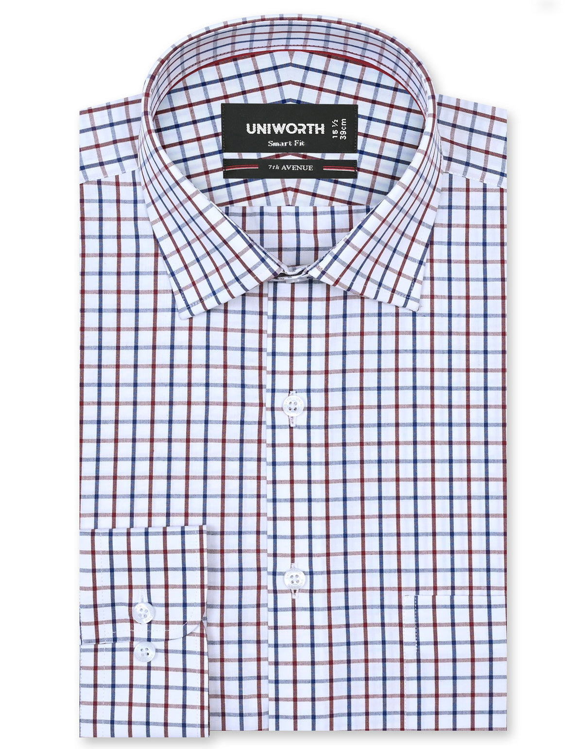 Check Maroon Tailored Smart Fit Shirt FS1122SF-14.5
