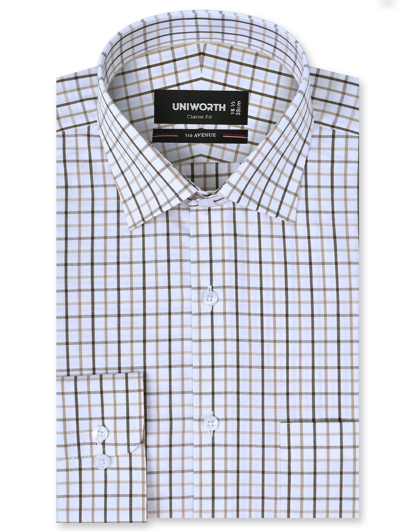 Check Beige Classic Fit Shirt FS1123RF-14.5