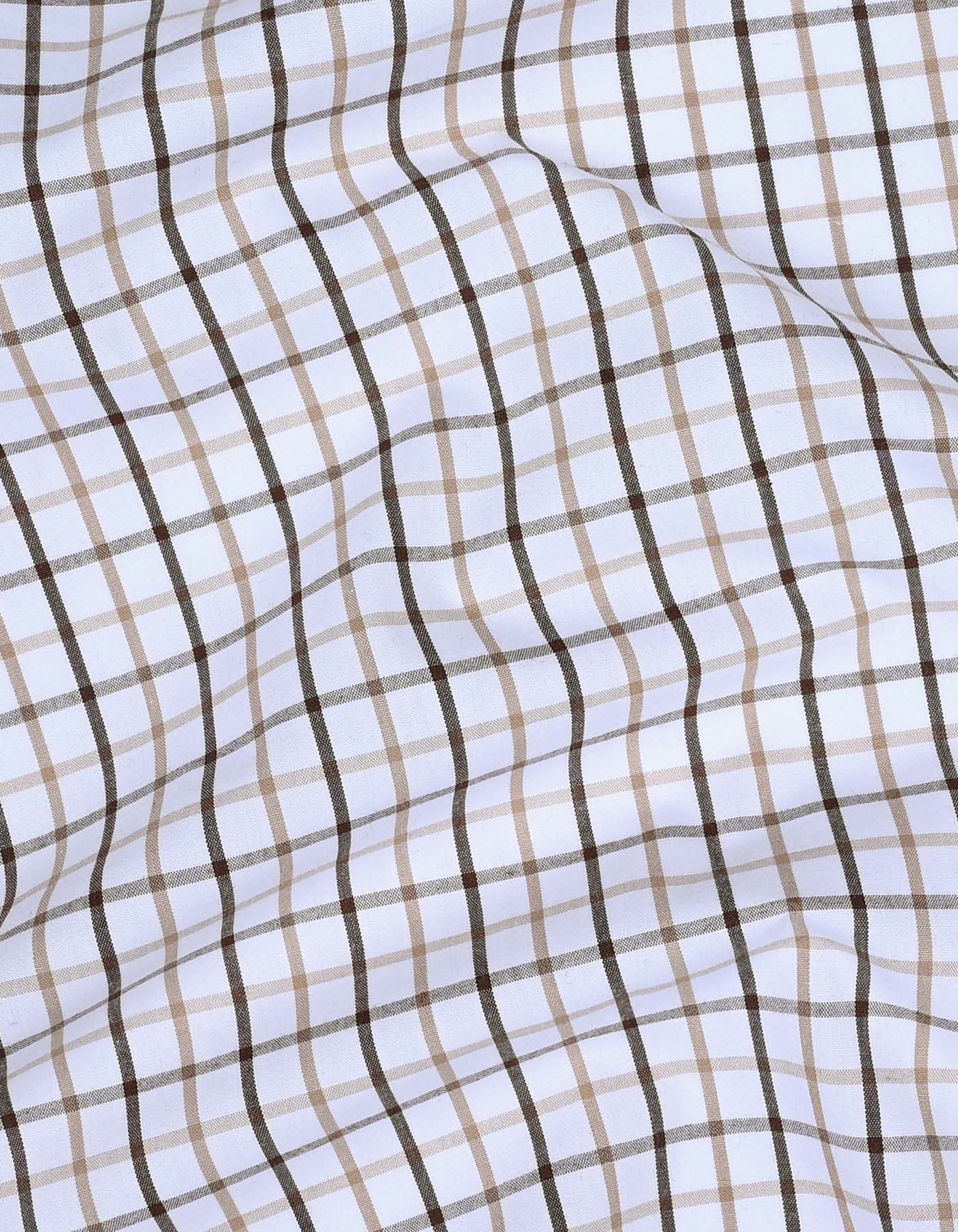Check Beige Tailored Smart Fit Shirt FS1123SF-16