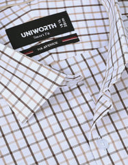 Check Beige Tailored Smart Fit Shirt FS1123SF-15